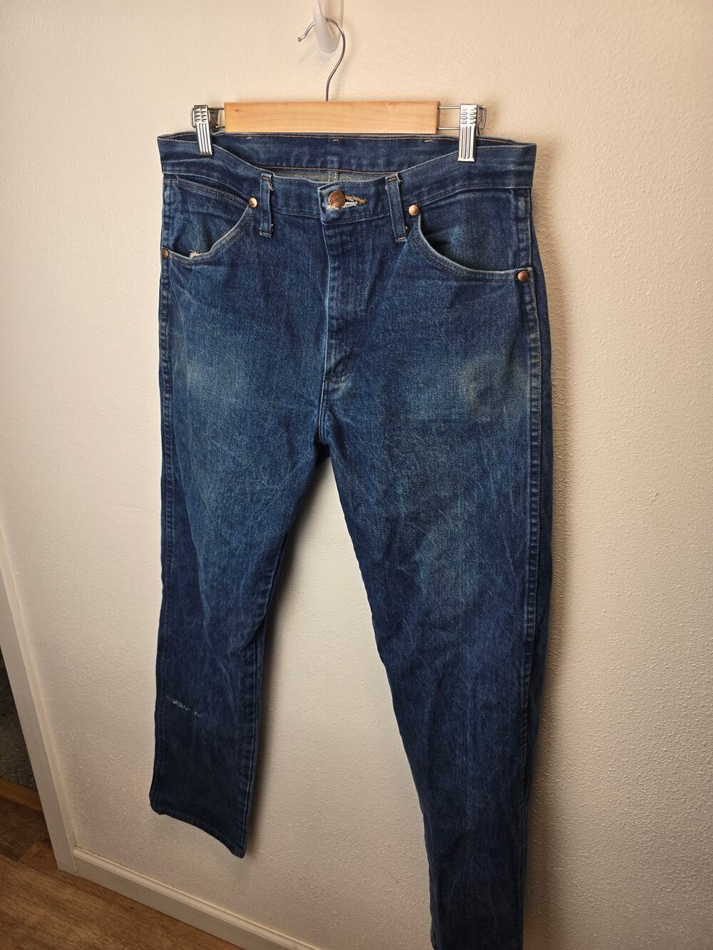 Wrangler 13MWZ Cowboy Cut Jeans Mens 33x34 Blue Denim Western Made Mexico